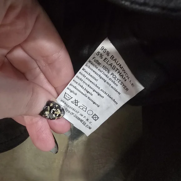 Queen Of Darkness Clothing Black Bolero Moto Blazer cropped Goth Rare Sample S - Picture 5 of 6